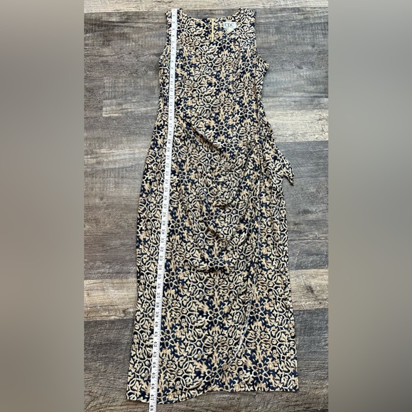 Vintage CDC Womens Ditsy Faux Wrap Tie Front Midi Dress Sleeveless Size 4 - Picture 9 of 13